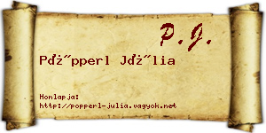 Pöpperl Júlia névjegykártya